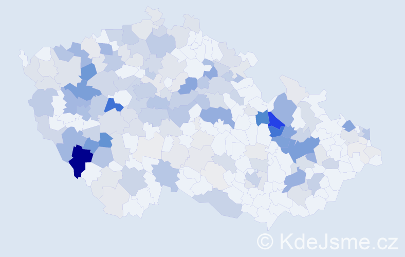 Příjmení: 'Koppová', počet výskytů 633 v celé ČR