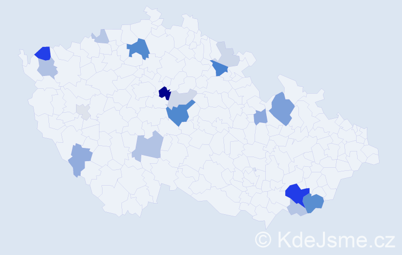 Příjmení: 'Černuška', počet výskytů 51 v celé ČR