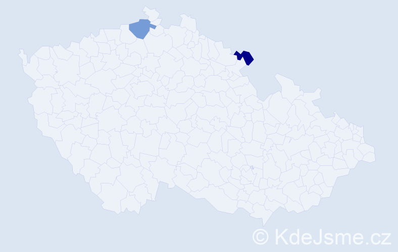 Příjmení: 'Durdinec', počet výskytů 7 v celé ČR