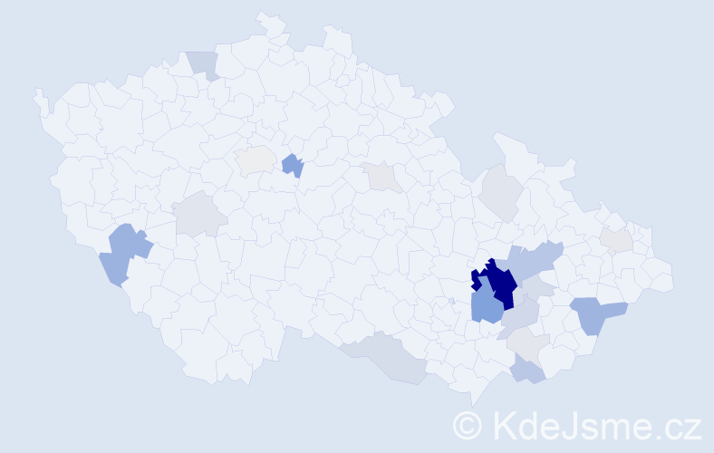 Příjmení: 'Nadymáček', počet výskytů 80 v celé ČR