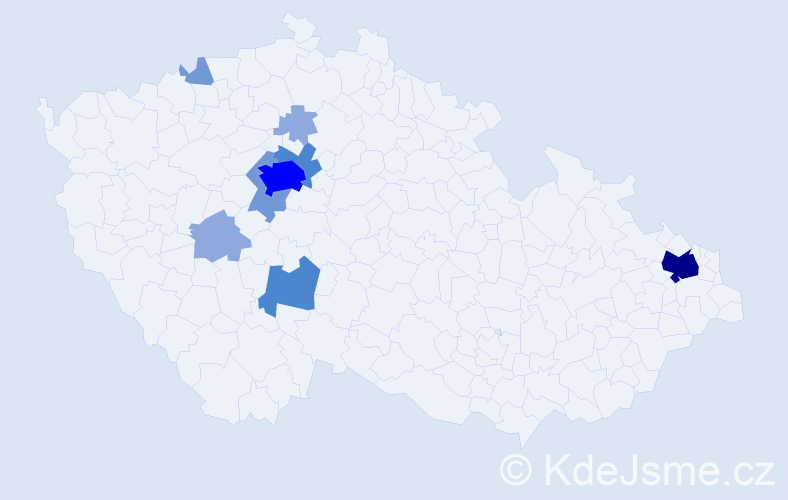 Příjmení: 'Koktanová', počet výskytů 22 v celé ČR