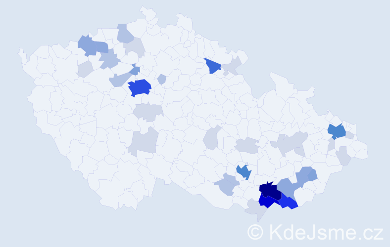 Příjmení: 'Robková', počet výskytů 121 v celé ČR