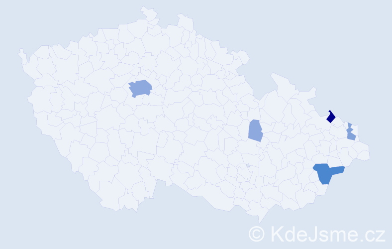 Příjmení: 'Kancner', počet výskytů 18 v celé ČR