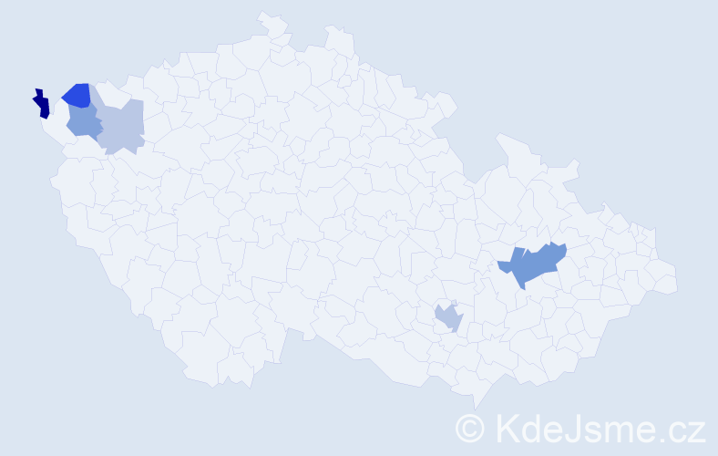 Příjmení: 'Zeitlerová', počet výskytů 13 v celé ČR