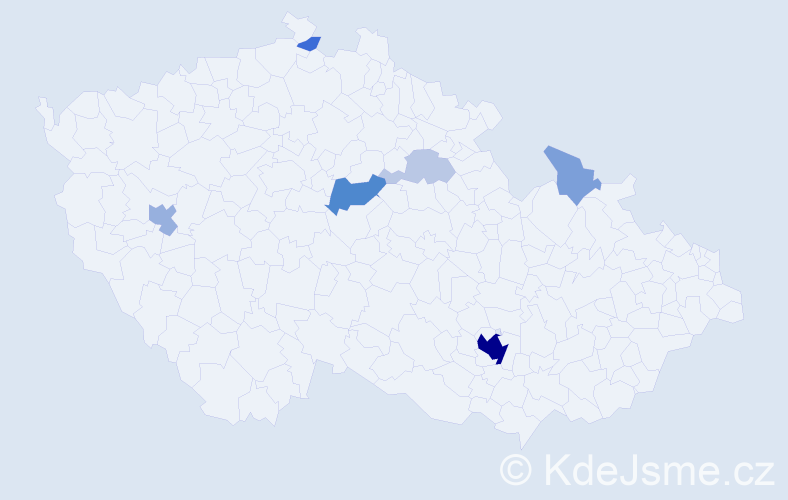Příjmení: 'Bagár', počet výskytů 28 v celé ČR