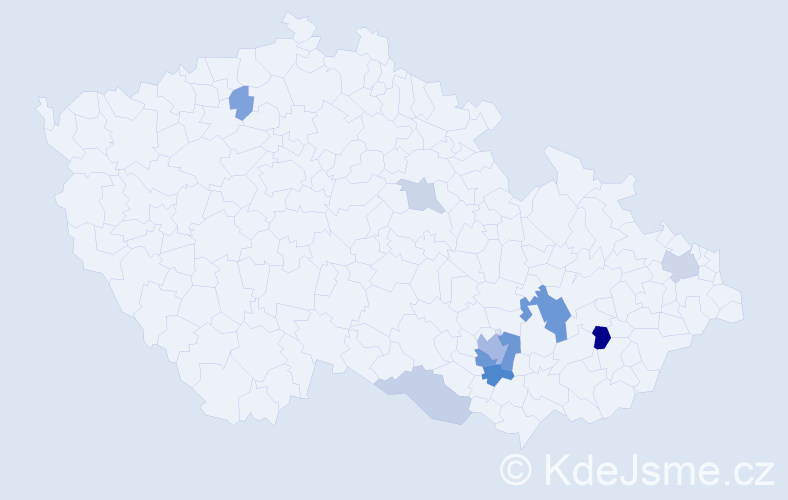 Příjmení: 'Edlerová', počet výskytů 22 v celé ČR