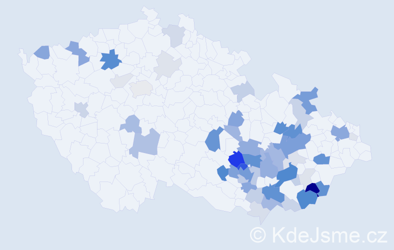 Příjmení: 'Strážnický', počet výskytů 175 v celé ČR