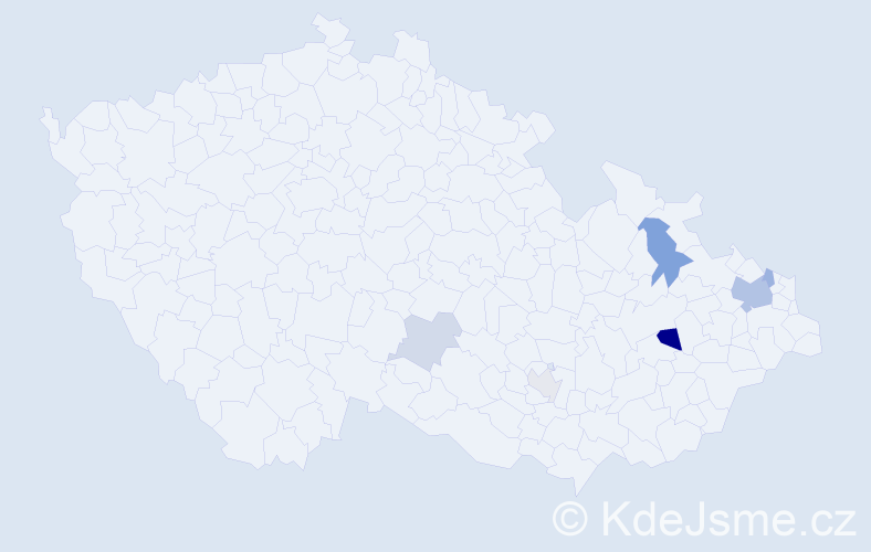 Příjmení: 'Luptovec', počet výskytů 13 v celé ČR