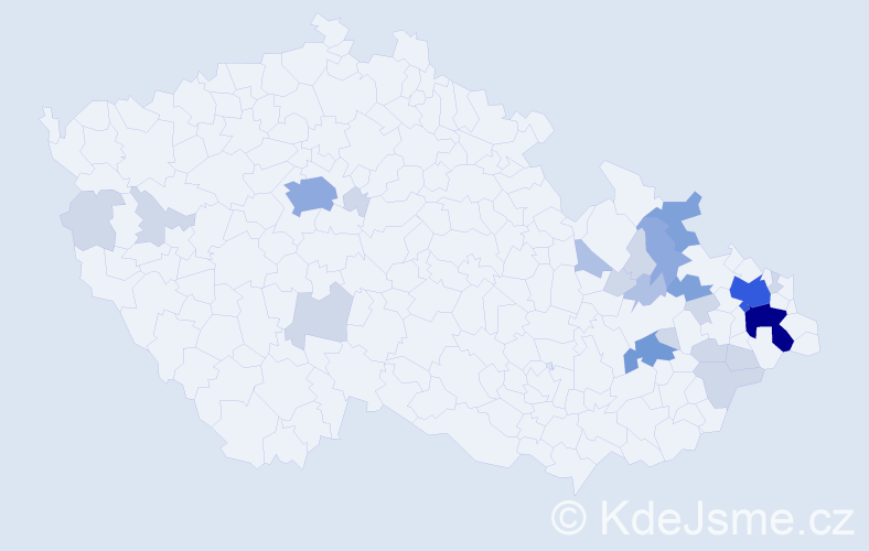 Příjmení: 'Krasula', počet výskytů 59 v celé ČR