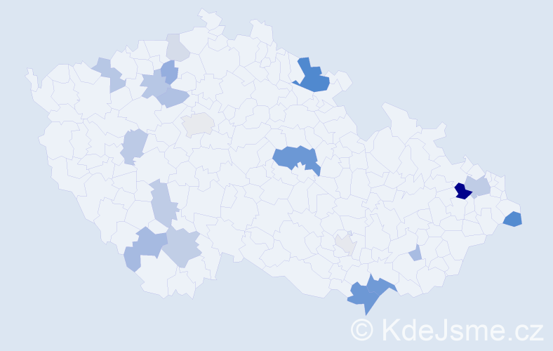 Příjmení: 'Gal', počet výskytů 44 v celé ČR