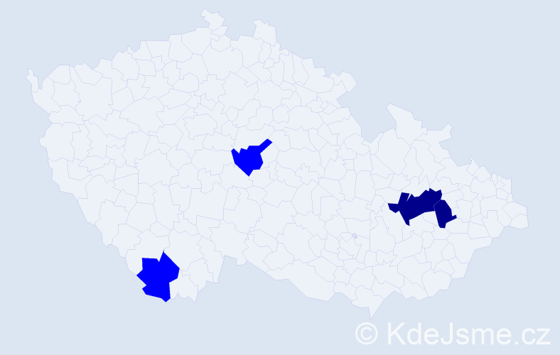Příjmení: 'Riga', počet výskytů 6 v celé ČR