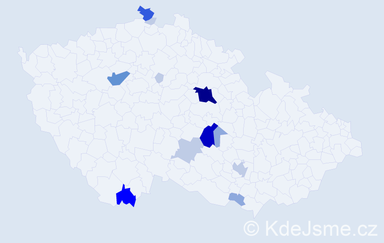 Příjmení: 'Ločárková', počet výskytů 45 v celé ČR