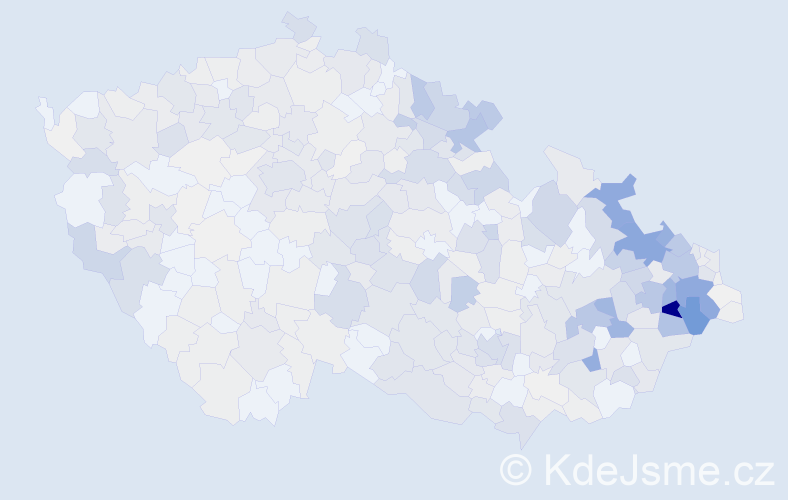 Příjmení: 'Kocián', počet výskytů 1997 v celé ČR