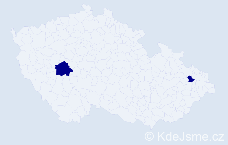 Příjmení: 'Mehmed', počet výskytů 2 v celé ČR