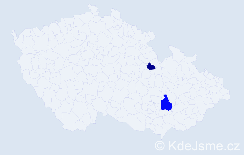 Příjmení: 'Ravková', počet výskytů 5 v celé ČR