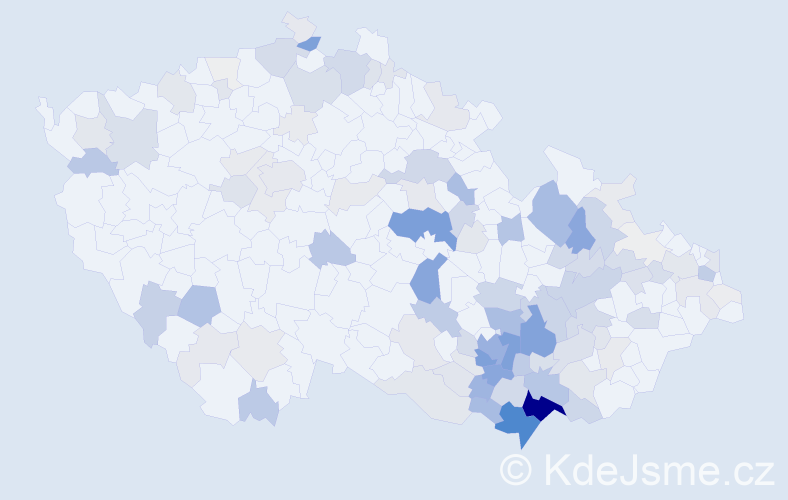 Příjmení: 'Hromek', počet výskytů 566 v celé ČR