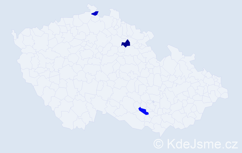 Příjmení: 'Mášiková', počet výskytů 3 v celé ČR