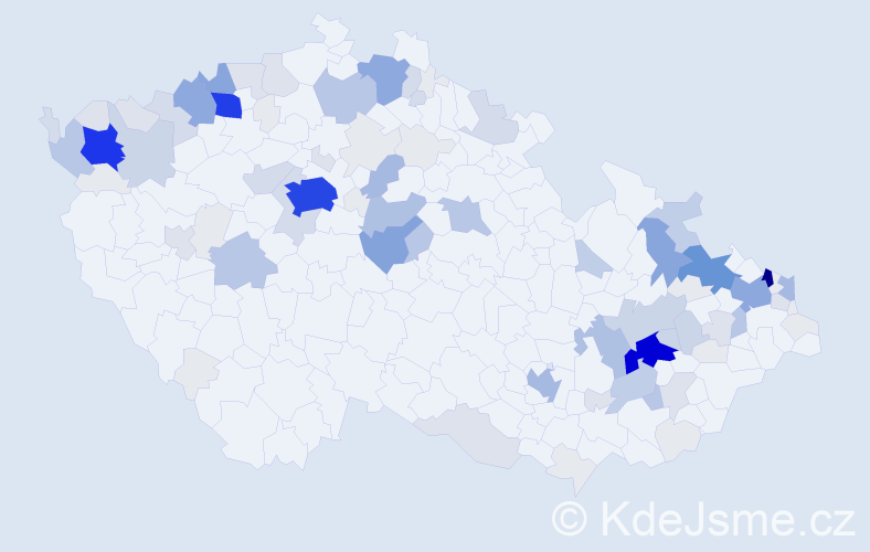 Příjmení: 'Pompová', počet výskytů 461 v celé ČR
