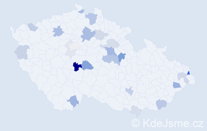 Příjmení: 'Rusiňáková', počet výskytů 56 v celé ČR