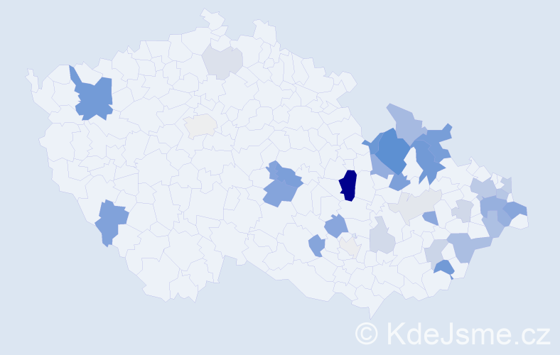 Příjmení: 'Frolo', počet výskytů 90 v celé ČR