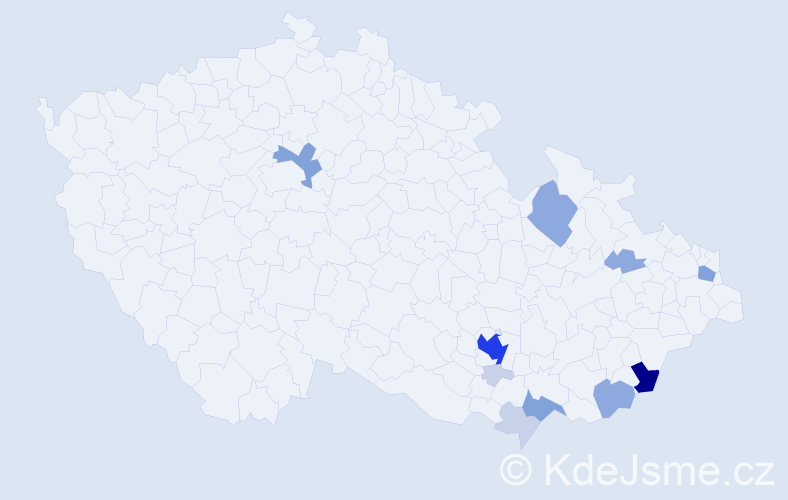 Příjmení: 'Nevrlková', počet výskytů 37 v celé ČR