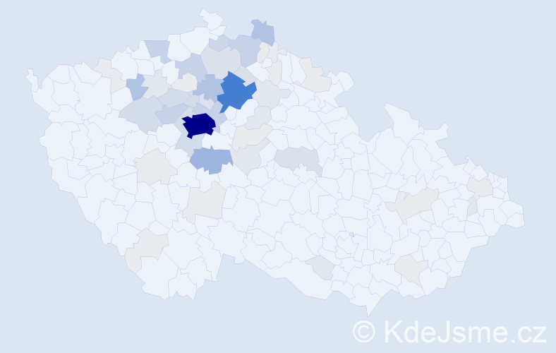 Příjmení: 'Hradec', počet výskytů 235 v celé ČR