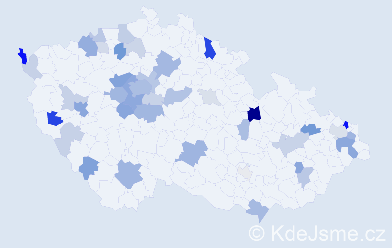 Příjmení: 'Pavlov', počet výskytů 109 v celé ČR