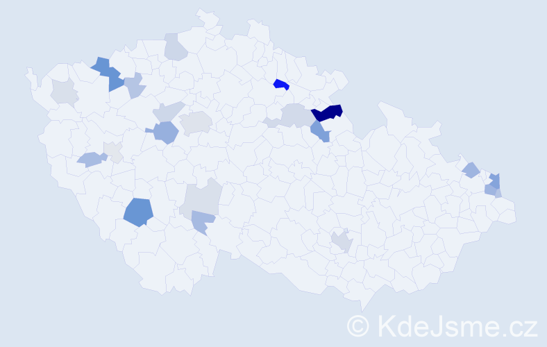 Příjmení: 'Senková', počet výskytů 60 v celé ČR