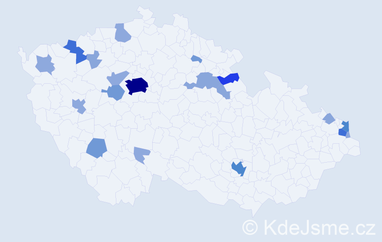 Příjmení: 'Senková', počet výskytů 56 v celé ČR
