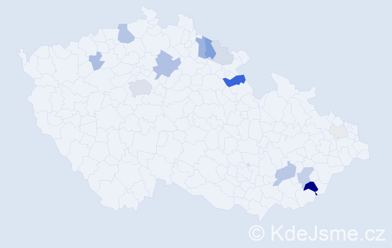 Příjmení: 'Domorád', počet výskytů 31 v celé ČR
