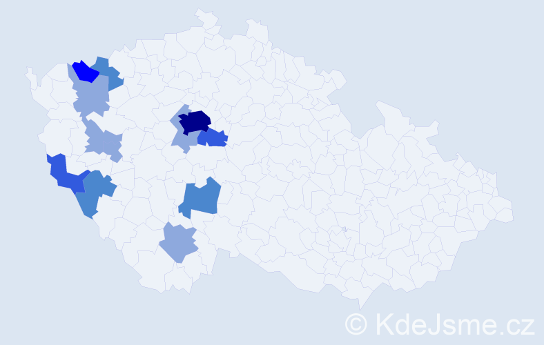 Příjmení: 'Laitlová', počet výskytů 26 v celé ČR