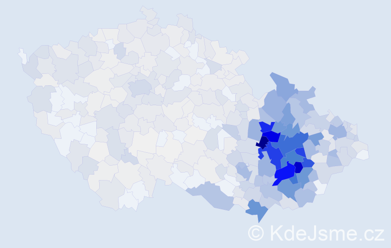 Příjmení: 'Zapletalová', počet výskytů 3700 v celé ČR