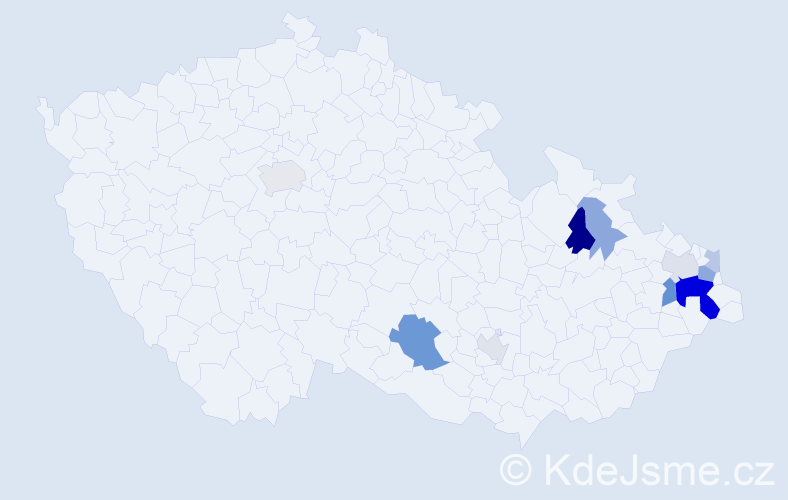 Příjmení: 'Kornetová', počet výskytů 24 v celé ČR