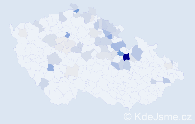 Příjmení: 'Reslerová', počet výskytů 145 v celé ČR