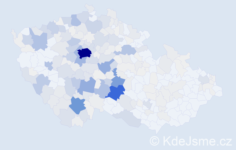 Příjmení: 'Dolejší', počet výskytů 2192 v celé ČR
