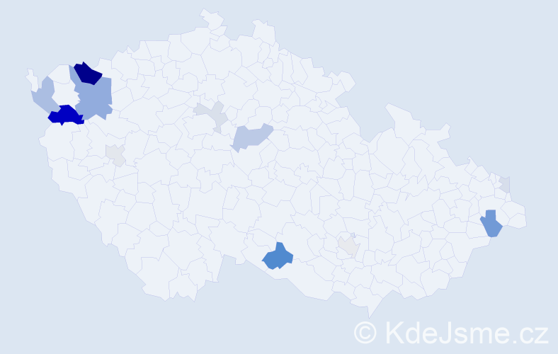 Příjmení: 'Kodajek', počet výskytů 31 v celé ČR