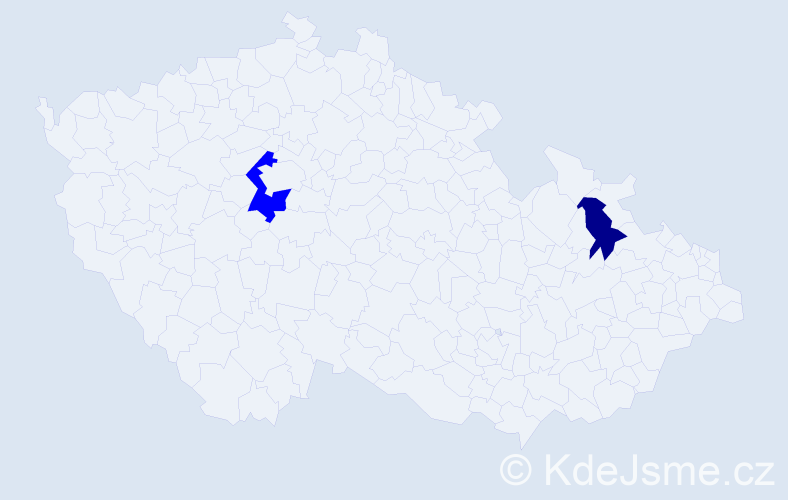 Příjmení: 'Kropilová', počet výskytů 3 v celé ČR