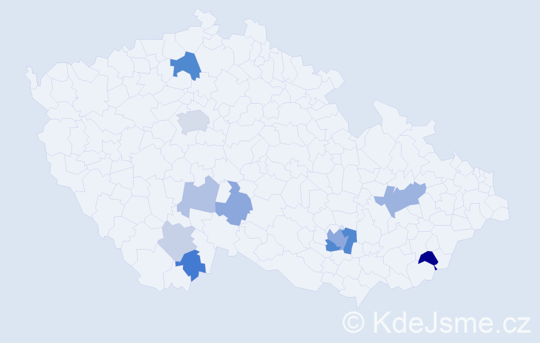 Příjmení: 'Lichková', počet výskytů 23 v celé ČR