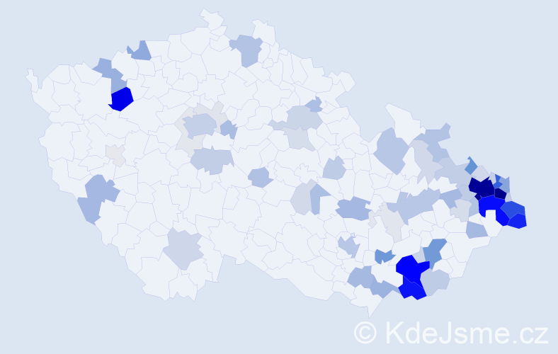 Příjmení: 'Mokrošová', počet výskytů 321 v celé ČR