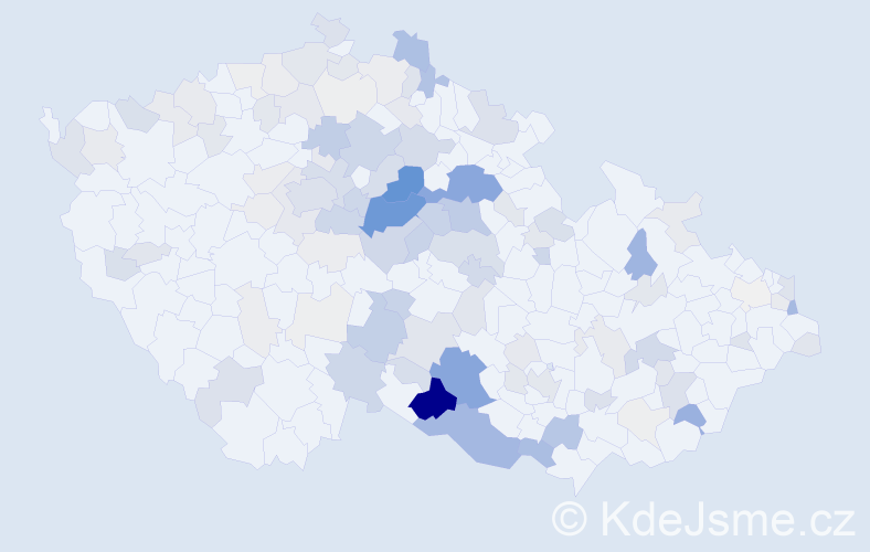 Příjmení: 'Bulíček', počet výskytů 419 v celé ČR