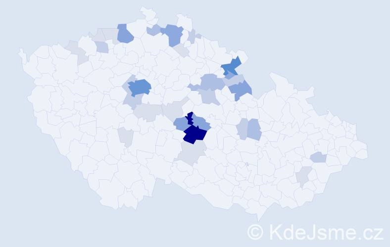 Příjmení: 'Rázl', počet výskytů 100 v celé ČR
