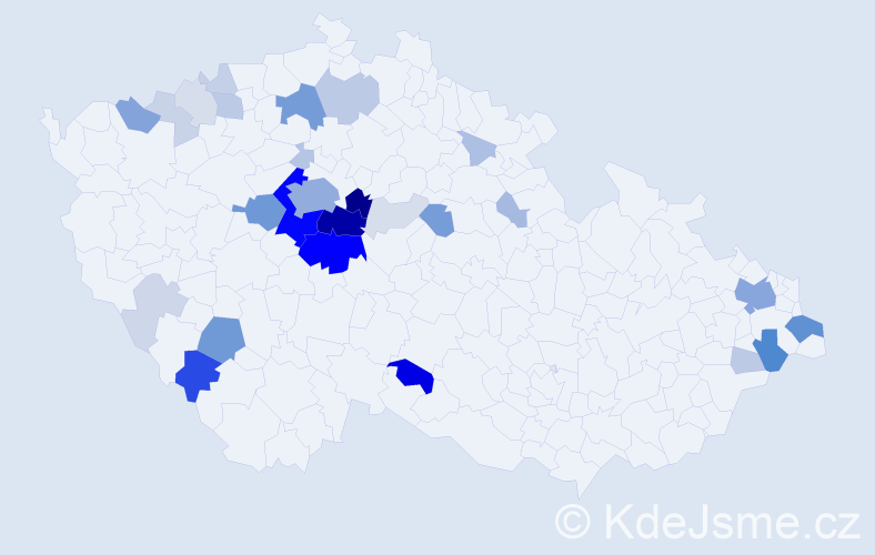 Příjmení: 'Pála', počet výskytů 142 v celé ČR