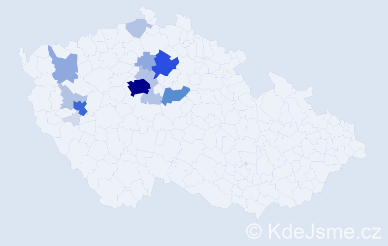 Příjmení: 'Čákora', počet výskytů 59 v celé ČR
