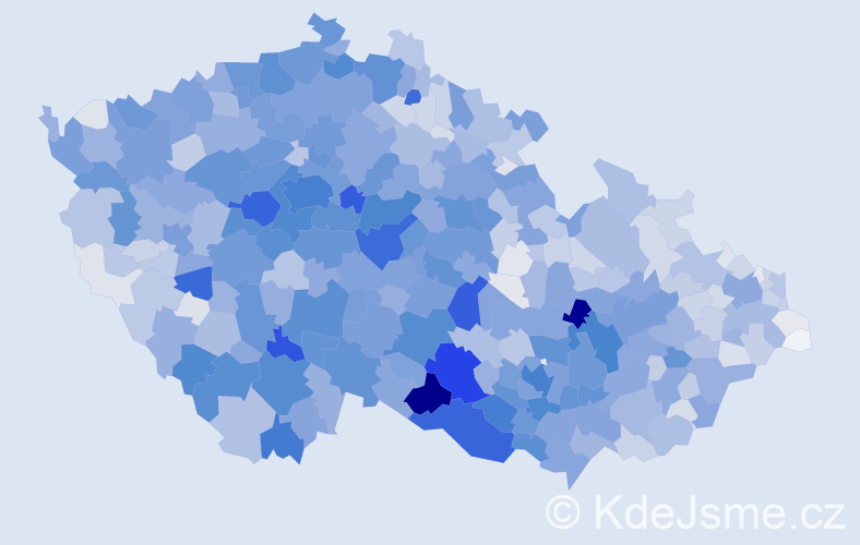 Příjmení: 'Růžička', počet výskytů 9574 v celé ČR