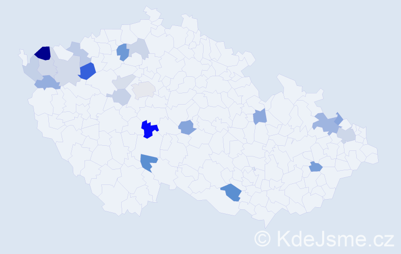 Příjmení: 'Uhliarová', počet výskytů 34 v celé ČR