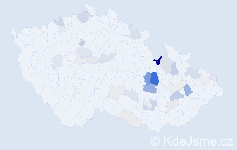 Příjmení: 'Kubitová', počet výskytů 89 v celé ČR