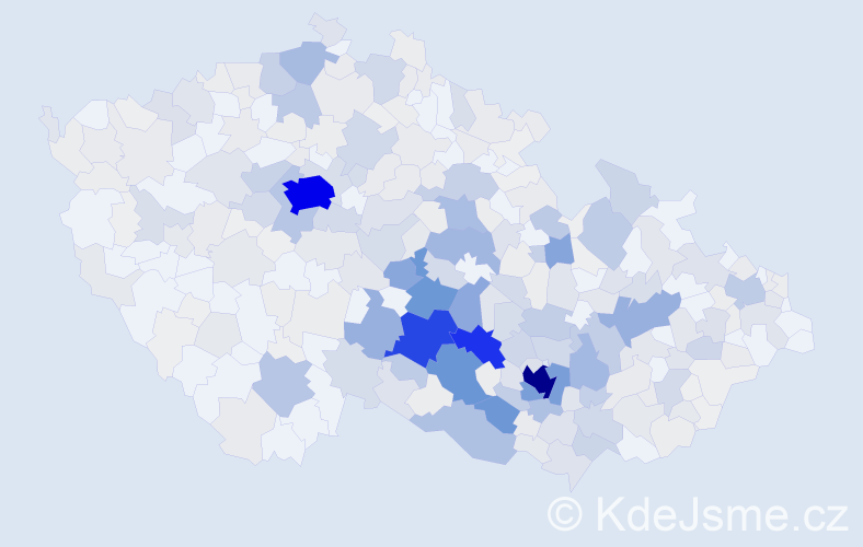 Příjmení: 'Smejkal', počet výskytů 2044 v celé ČR