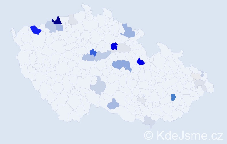 Příjmení: 'Barkóci', počet výskytů 59 v celé ČR