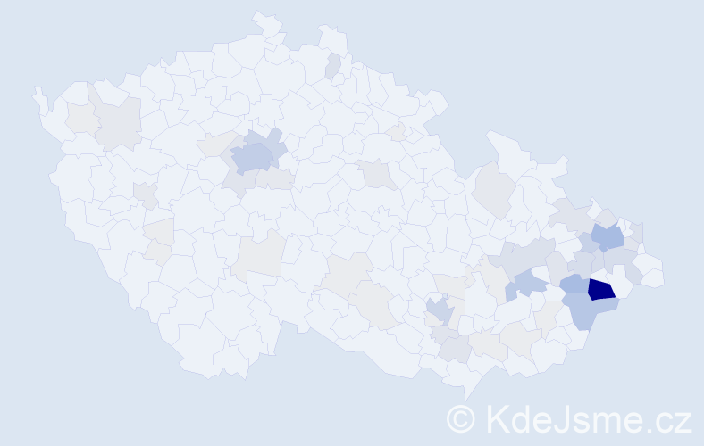 Příjmení: 'Mičkal', počet výskytů 248 v celé ČR