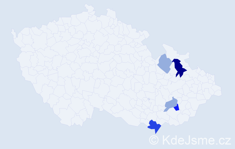 Příjmení: 'Pafka', počet výskytů 10 v celé ČR